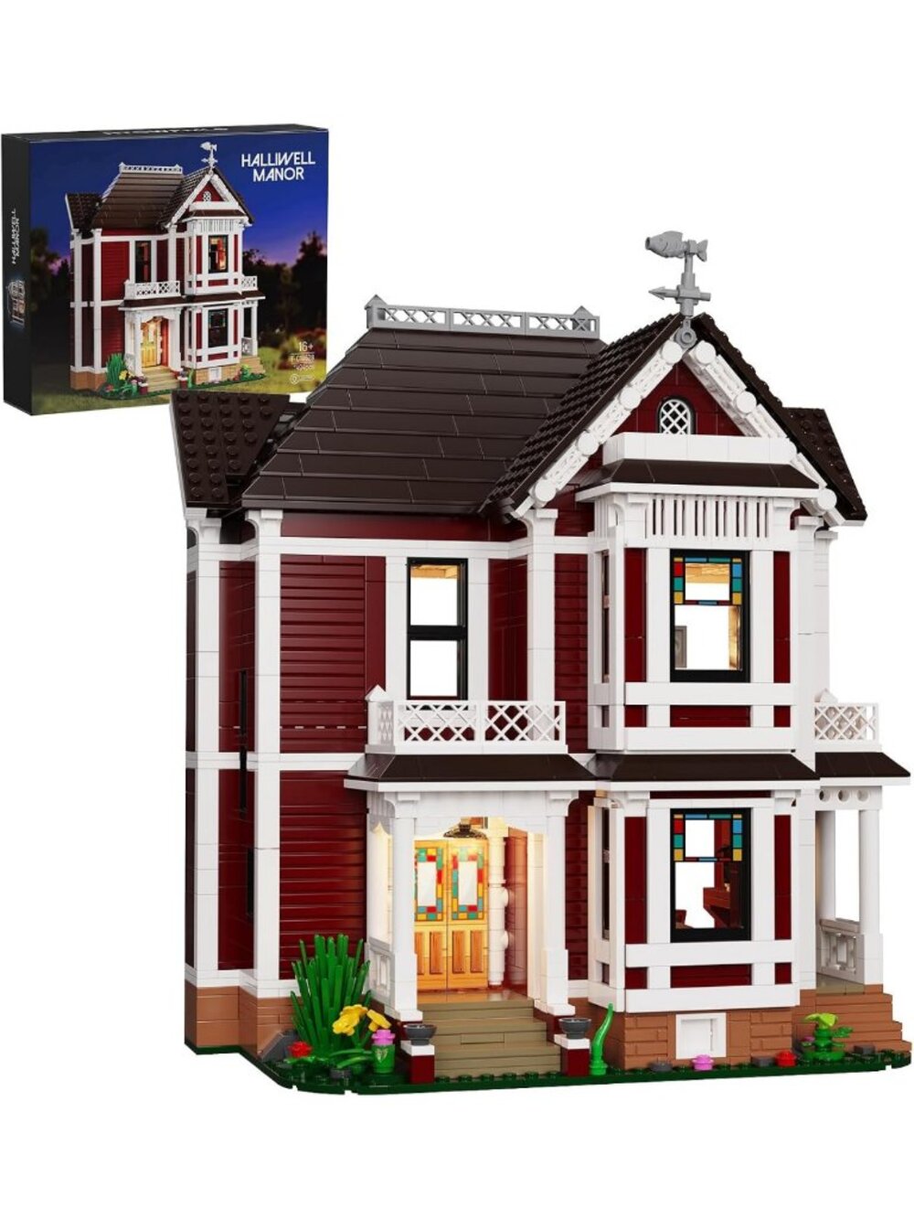 Haunted House Building Set - Halloween Decor, Witch House Blocks Toy Kit